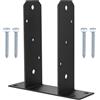 Hmkesoteric Supporto per U, Fissaggio Pali Legno, Staffa U Porta Palo da Avvitare, Staffa Palo Legno, Piastra Base Quadrato, Recinzione Angolare U, 90x90mm