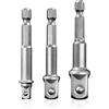 Mr.wintek Adattatore per bussola, 3 pezzi, 1/4, 3/8, 1/2, 1/4, attacco esagonale SAE Cr-V, per trapano a batteria, trapano e driver