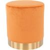 Shally Dogan Pouf in Velluto con Base in Metallo e Struttura in MDF, Design Moderno, Poggiapiedi Forma Cilindrica, Sgabello Tondo con Seduta Imbottita Morbida, Arredamento Interno (Terracotta)