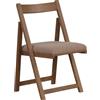 FANTASK Sedia imbottita pieghevole con schienale curvo e gambe in legno di gomma, set da 2 sedie da cucina pieghevoli, per sala da pranzo, matrimonio e ristorante (noce)