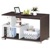 LIFEZEAL Tavolino da Salotto, Tavolino Basso da Divano in Legno, Tavolino da Caffè a 2 Ripiani con 4 Scomparti Aperti, per Soggiorno, Ufficio, Struttura Solida, Stile Moderno, 80x40x48 cm, Marrone