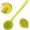 Ithyes Spazzola per il corpo in silicone, spazzola da bagno con manico lungo e setole ultra morbide, antiscivolo, verde