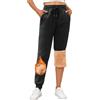RITOSTA Pantaloni Donna Inverno Larghi Pantaloni Tuta Donna Pantaloncini Sportivi in Cotone Felpati Pantaloni Termici Pantaloni Trekking in Pile Pantaloni Jogger con Tasche Coulisse（Nero,S）