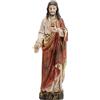 DRW Figura Sacro Cuore di Gesù Stile Legno Resina Dipinto a Mano 13 cm