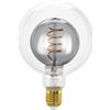 Eglo Lampadina a sfera E27, dimmerabile, a spirale, stile rétro, molto grande, in vetro fumé e trasparente, 2 W, 80 lumen, luce bianca calda, 2000 K, Ø 12,5 cm
