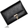 Woodland Leathers Portamonete da donna, portamonete piccolo e medio da donna con chiusura magnetica progettata e molteplici scomparti per carte RFID Scomparti per contanti e monete (Nero 2, Piccolo)