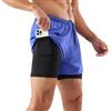 Jamron Uomo Pantaloncini da Corsa 2 in 1 Asciugatura Rapida Pantaloncini Sportivi da Palestra Running Tennis con Tasche Telefono Viola L