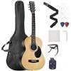 VEVOR Chitarra Acustica Dreadnought 914,4 mm Chitarra Acustica a 6 Corde con Tavola Armonica in Massello Naturale, Custodia Morbida, Accordatore, Tracolla, Corde in Acciaio, Tastiera in Palissandro