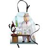 ABAKUHAUS Laboratorio Grembiule, Scienziato Chimico Provette, Comodo per la Cucina Unisex con Collo Regolabile per Cucinare Cuocere Arrostire e Giardinaggio, Bordeaux Blu