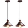 iDEGU 2 Pezzi Lampade a Sospensione Industriale Design Edison Lampada da Soffitto E27 Lampadario a Sospensione Retro in Metallo per Sala da Pranzo Cucina Soggiorno, Ø 22 cm (2x Ruggine)