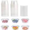 Surflyee 50 Pezzi Contenitori Plastica con Coperchio Piccoli, 150ML | Riutilizzabile, Barattoli Trasparente per Alimenti, Ottimo per Salse, Zuppe, Condimenti, Creme, Bricolage