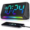 YsyYey Sveglia Digitale per Camera da Letto, Sveglia LED con Display RGB, Allarme Super Forte per Chi Dorme Molto, Orologio da Comodino con Alimentazione a Spina, Luce Notturna, Orologio da Tavolo con