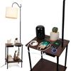JCPYIUL Lampade Moderne da Terra con Ripiani,Lampada da Soggiorno da Terra con Porta di Ricarica Wireless USB e Presa di Ricarica,Lampada da Terra Vintage per Camera da Letto,Soggiorno,Lettura