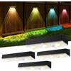 SENDALE Lampada Solare da Esterno di Nuova Generazione 2025,4 Pezzi Luci Solari da Giardino 12 Modalità Applique da Esterno Luce Solare Impermeabile IP65 per per Gradini Cortili Prato Vialetto