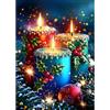EOBROMD 5D Diamond Painting Kit Completo Candela di Natale, Pittura Diamante FAI DA TE, Diamond Painting Adulti, Strass Ricamo a Punto Croce Painting per Decorazione Casa 30x40 cm