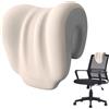 Ruioomeep Cuscino cervicale in memory foam per sedia da ufficio per aeroplani, poggiatesta ergonomico per sedia da scrivania, supporto cervicale per poltrone e sedie da giardino, colore crema