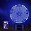 HooJtny Lampada Calcio Napoli, Napoli Calcio Luce Notturna 3D Led, 16 Colori USB Ricaricabile, Regalo per Bambini Compleanno