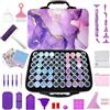 Fokenzary Art Diamond - Scatola portaoggetti per pittura a diamante, 60 scomparti, set di pittura con diamanti, accessori portatili e strumenti, colore: viola