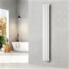 EMKE Radiatore piccolo 1800 x 240 mm, ovale a pannello, attacco centrale, verticale, design, radiatore tubolare, monostrato, bianco, 483 Watt