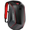 DAINESE - Zaino Moto D-Mach 2, Aerodinamico e Ergonomico, con Scomparti per Laptop e Scarpe, Cinghia Porta Casco, Zaino Moto Rigido Impermeabile da 22.2 L, Rosso e Nero