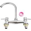 ReachMall Rubinetto per lavello da cucina a doppia leva, miscelatore a 2 fori, rubinetto miscelatore caldo e freddo per cucina