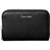 Calvin Klein Donna Portafoglio Foil Logo Medium Zip Around Piccolo, Nero (Black/Toasted Coconut), Taglia Unica