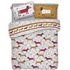HomeLife Copriletto Matrimoniale Primaverile/Estivo Cotone 100 Grammi [260X280 cm] | Trapunta Estiva | Trapuntino Fantasia Colorata Bassotti Ocra
