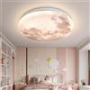 OOWOKS Plafoniera Luna a LED Design Moderno Lampada da soffitto a forma di Luna Lampada a Luna 3D Dimmerabile Applique da parete Decorativa Earth Moon Lampada da soffitto con telecomando,Moon design,40cm