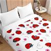 Odot Trapuntino Copriletto Matrimoniale Singolo, Coccinella Coperta Estivo Primaverile Trapunta Coperta Letto Trapuntato Goffrato Copri Letto per Camera da Letto (220x240cm,Cuore Rosso)