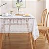 REJOON Tovaglia di Pizzo all'Uncinetto Fatta a Mano a Maglia Cava Copritavolo Rettangolare Antipolvere for Buffet Festa di Nozze Proteggi Tavolo-Bianca-140X140cm ( Color : White , Size : 140X250cm(55X98in) )