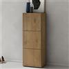 doporro Scarpiera Ingresso Slim Salvaspazio, Mobile Porta Scarpe Verticale con 3 Ante e 6 Ripiani, in Legno Marrone Chiaro, 45x36x120 cm, per Corridoio o Camera da Letto