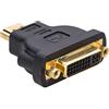 AKYGA AK-AD-02 - Adattatore video placcato oro Female DVI-I Dual Link 24+5 a maschio HDMI, colore: Nero