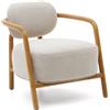 La Forma Poltrona Melqui beige di legno massiccio di rovere con finitura naturale