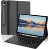 FOGARI Custodia Tastiera Bluetooth per Samsung Galaxy Tab S9 FE 10.9/ Samsung S9 11 2023, Qwerty Italiana, Design Moderno con Slot per Pencil, Supporto Regolabile e Tastiera Staccabile Senza Fili - Nero