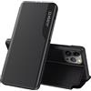 EASSGU Custodia in Pelle per Smartphone, Compatible with iPhone 15 Pro Max (6.7 Inches) Finestra Laterale Flip Cover in Pelle PU Resistente ai Graffi Custodia Protettiva - Nero