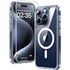 TAURI Cover per iPhone 15 Pro Max con Pellicola in Vetro Temperato,[Compatibile con MagSafe] Magnetica Custodia per Sottile Anticaduta - Trasparente