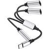 Hemlosk Cavo Splitter USB C 60W, Cavo di Ricarica Veloce con Trasferimento Dati 31 cm, Convertitore da USB-C Maschio a 3 Porte Femmina per iPhone 15/16 Pro/Max, iPad Pro/Air, MacBook, Samsung, Tablet