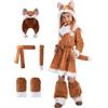 Spooktacular Creations Sweet Girls Fox Costume Set for Halloween Dress Up Party, Role-Playing, Carnival Cosplay, Jungle-Themed Party (Large (10-12 yrs))