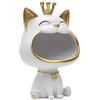 Home Deco Factory, HD0157, Statua Vuota di Gatto Bianco, Oggetto Decorativo Elegante e Pratico, Finitura Moderna, Ideale per organizzare i Tuoi Piccoli Oggetti, Taglia Unica, Colore Bianco e Oro