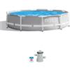 Intex Piscina fuori terra con struttura rotonda intex prisma frame griogio chiaro 305x305x76 cm - cod. 26702np