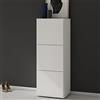 doporro Scarpiera Ingresso Slim Salvaspazio, Mobile Porta Scarpe Verticale con 3 Ante e 6 Ripiani, in Legno Bianco Opaco, 45x36x120 cm, per Corridoio o Camera da Letto