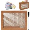 JIEBAO Salvadanaio con Tavola Acrilica, Salvadanaio in Legno, Salvadanaio con Contatore, Riutilizzabile Salvadanaio con Obiettivi, Salvadanaio con Numeri per Bambini e Adulti (10000€)