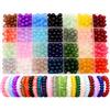 Qtuie Perline per Braccialetti 8mm Perline di Vetro per Bigiotteria fai da te 28 Colorate Set Perline Tonde per Fare Braccialetto Collane Gioielli Kit Braccialetti per Adulti Bambini (700Pcs)