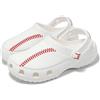 Crocs Classic Baseball Clog K White Red Kids Preschool Slip On Sandal 211259-100