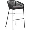 La Forma Sgabello Yanet in corda nera altezza 80 cm