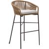 La Forma Sgabello Yanet in corda beige altezza 80 cm