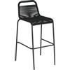 La Forma Sgabello Lambton in corda nera e acciaio finitura nera altezza 74 cm