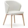 La Forma Sedia Darice in ciniglia beige e legno di faggio massiccio con finitura naturale FSC 100%