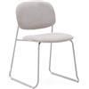 La Forma Sedia impilabile Meli in ciniglia beige e gambe in metallo beige FSC Mix Credit