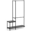 La Forma Stand appendiabiti Galatia con panca in melamina e metallo con finitura nera 100 x 150 cm
